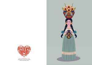 Mujer de Flores Card